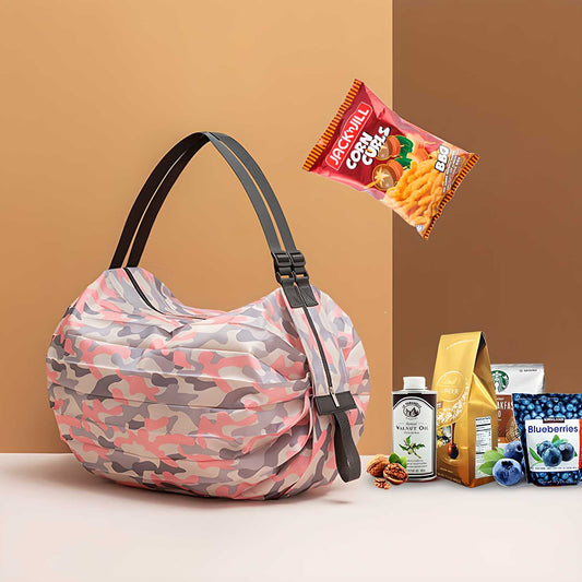 Foldable Waterproof Shopping Tote with Zipper