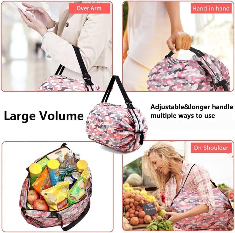 Foldable Waterproof Shopping Tote with Zipper